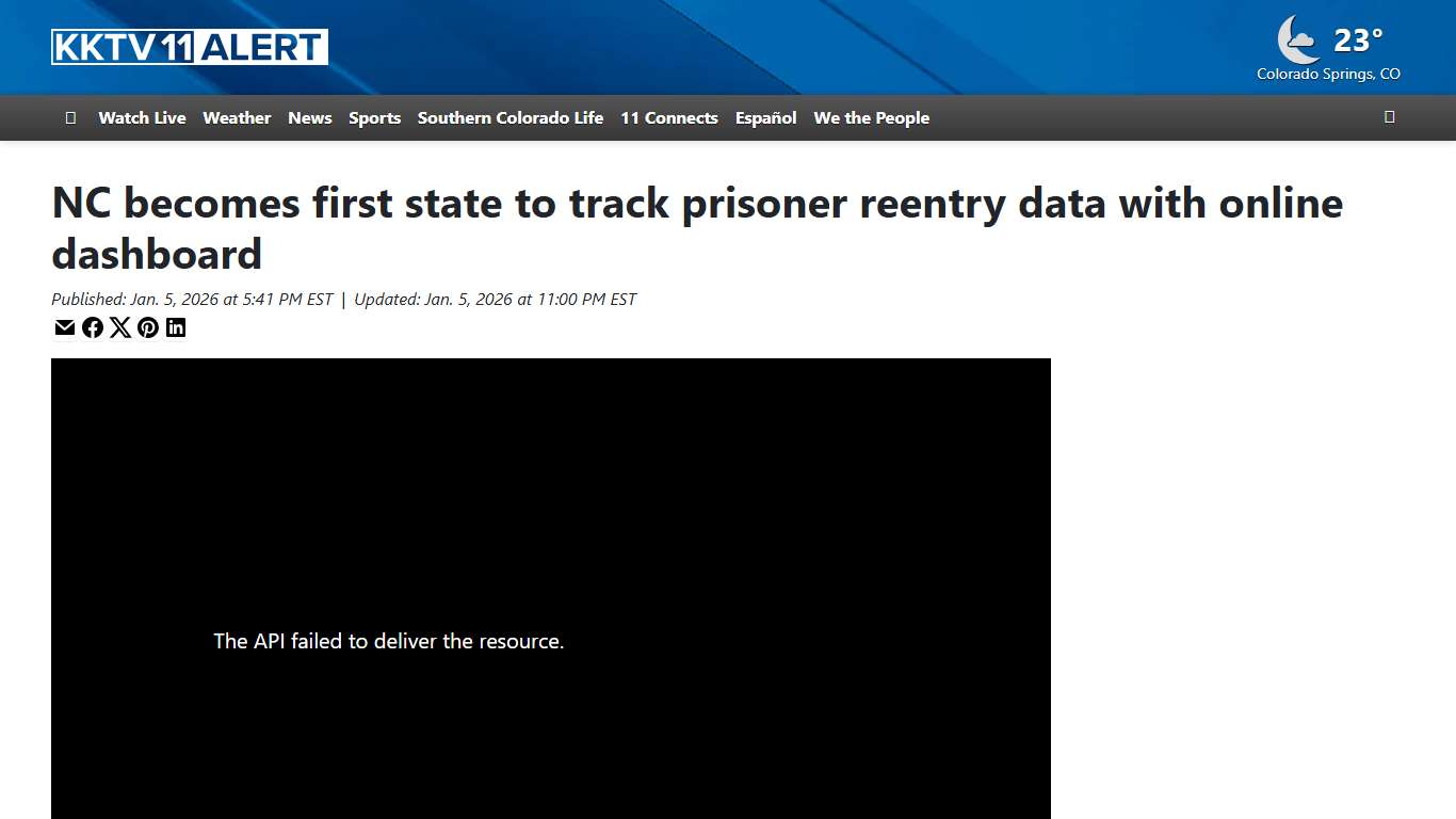 NC becomes first state to track prisoner reentry data with online dashboard