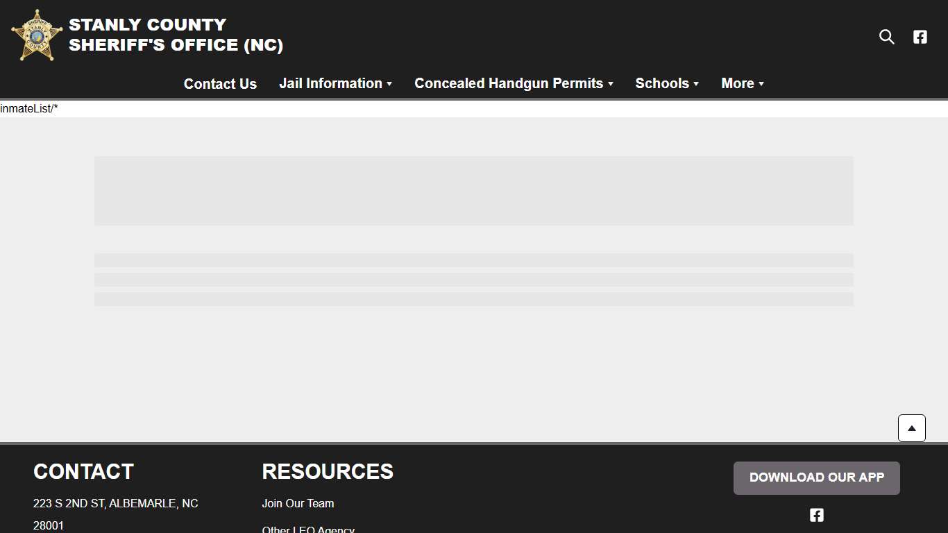 Inmates | Stanly County Sheriff’s Office NC